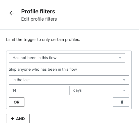 Profile filter to limit how many times they can enter the flow